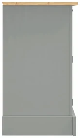 Credenza corona grigia 112x43x78 cm in legno massello di pino