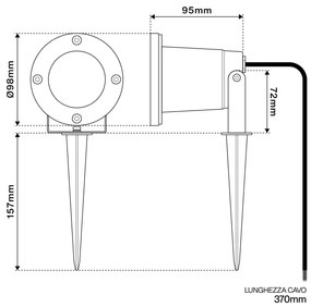 Faretto da Giardino con Picchetto GU10 - CORTEN Colore Corten