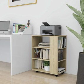 Mobiletto Con Ruote Rovere Sonoma 60x35x75 Cm Legno Multistrato /