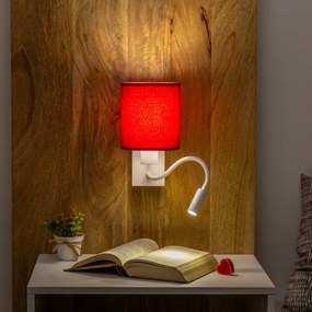 Brilagi-Applique a LED NUBILA 1xE27/25W/230V+LED/3W bianco/Pompeiana rosso