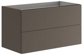 Armadietto bagno a terra Opera 2 cassetti P 46 x L 89.5 x H 50 cm laccato opaco grigio carbone
