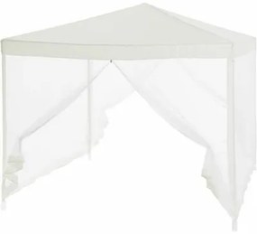 Gazebo 140 Acciaio 100 % poliestere 3 x 3 m Bianco