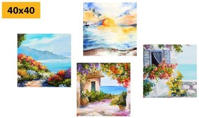 Set di quadri – Alba sul mare