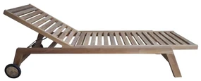TIKAU - lettino con ruote in teak