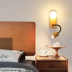 Brilagi - Lampada da parete MODERN WOOD 1xG9/5W/230V + 1xGU10/8W in legno di Hevea