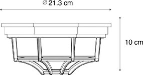 Lampada da soffitto rustica marrone ruggine 21,3 cm IP44 - Bri