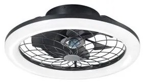 Plafoniera led con ventilatore etesia in alluminio e acrilico nero ...