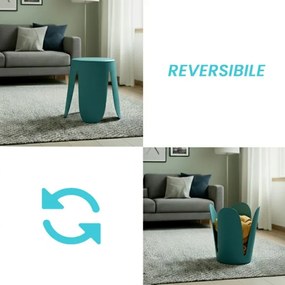 Sgabello per il bagno verde petrolio con seduta imbottita e piedini antiscivolo Flores