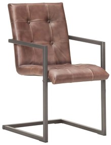 Sedie da pranzo a sbalzo 2 pz marrone anticato in similpelle