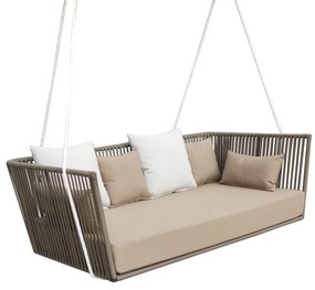 VELASCO - divano altalena con struttura in alluminio verniciato taupe