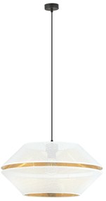 Sospensione Contemporanea 1 Luce Enea In Metallo Bianco E Oro