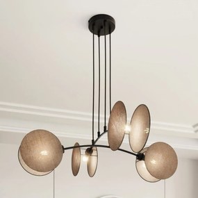 Lampadario a Sospensione MOTIF 4 in Acciaio e Tessuto 4xE27