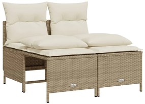 Set divano da giardino 5 pz con cuscini beige in polyrattan