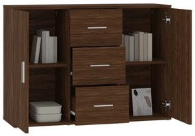 Credenza rovere marrone 91x29,5x65 cm in legno multistrato