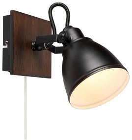 Markslöjd 108211 - Faretto da parete NATIVE 1xE14/18W/230V nero/marrone