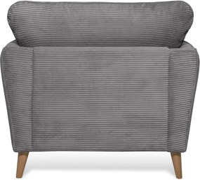 Poltrona in velluto a coste grigio scuro Paris - Scandic