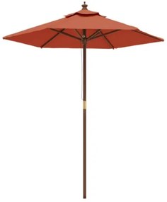 Ombrellone da Giardino con Palo in Legno Terracotta 196x231 cm