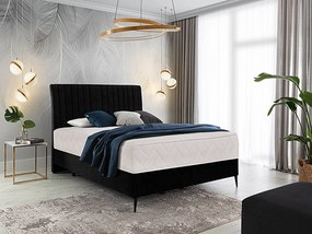 Letto matrimoniale boxspring Baviera - 160 x 200 cm , Tessuto nero