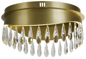 Plafoniera Classica Gioiello Acciaio Oro Vetro Led 21W 4000K