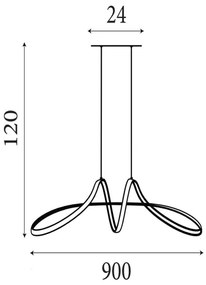 Searchlight 36524GY - Lampadario a sospensione dimmerabile con cavo MAISIE LED/41W/230V