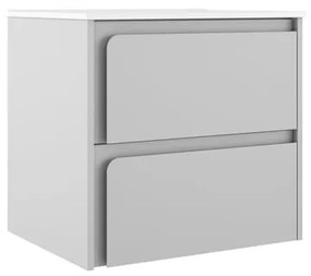 Mobile da bagno sotto lavabo VISOBATH Indico grigio laccato opaco L 60 x H 55 x P 45 cm 2 cassetti, lavabo non incluso