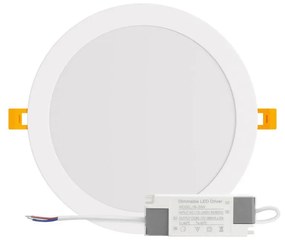 Pannello LED Rotondo 20W 2.000lm Foro Ø205-210mm Osram LED Dimmerabile Colore Bianco Caldo 3.000K