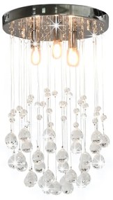 Lampadario Perle Di Cristallo A Sfera Argento 3  lampadine G9 /