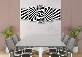 Quadri 5 pezzi – Illusione in bianco e nero
