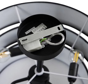 Plafoniera moderna nera 45 cm 3 luci - Drum Trio