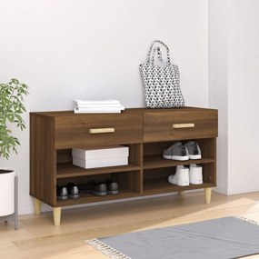 Scarpiera Rovere Marrone 102x35x55 Cm İn Legno Multistrato /
