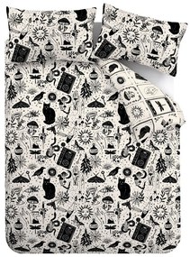 Set copripiumino e federa nero e beige per letto matrimoniale 200x200 cm Enchanted Witchcraft – Catherine Lansfield