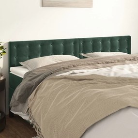 Testiera 2 Pz Verde Scuro 90x5x78/88 Cm İn Velluto /