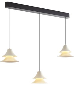Lampada a sospensione nera con beige con LED dimmerabile a 3 livelli 3 luci Easylift - Witch