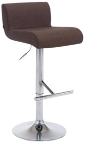 Sgabello Da Bar Regolabile İn Stoffa Con Base Cromata - Comfort E Stile İn Uno! / Braun