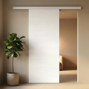 Porta scorrevole reversibile Trinity in mdf bianco, L 93 x H 212 cm, con binario Meli