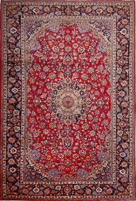 Najafabad Tappeto persiano 370 x 250 Blu (Iran) Annodato A Mano
