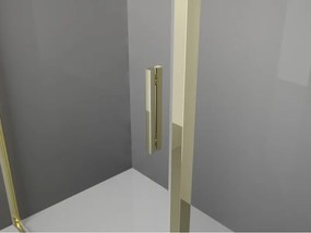Mexen Exo-R cabina doccia pentagonale a battente 90 x 90 cm, trasparente, oro - 812-090-090-50-00