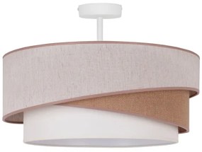 Duolla - Lampadario a plafone KOBO 1xE27/15W/230V diametro 45 cm beige/marrone/bianco