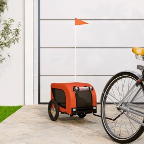 Rimorchio Da Bici Per Animali Arancione E Nero Oxford E Ferro /