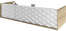 Mobile da bagno sospeso sotto lavabo L 135 x H 32 x P 48 cm beige laccato lucido, 1 cassetto SENSEA Neo