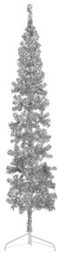 Albero Natale Artificiale Sottile A Metà Supporto Argento 210cm /