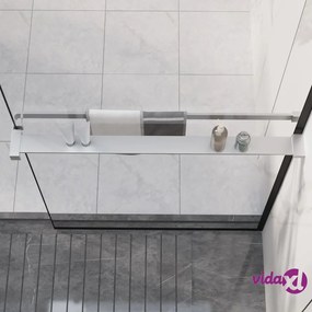 vidaXL Mensola Doccia per Parete Doccia Walk-in Cromo 80 cm Alluminio