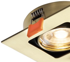 Set di 6 faretti da incasso quadrati ottone orientabili - Artemis