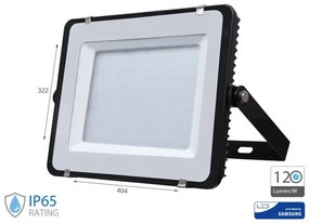 Faro Led Flood Slim Alta Luminosita 120lm/W 150W 18000lm Freddo 6400K Carcassa Nera IP65 Chip Samsung SKU-773