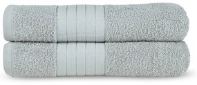 Set di 2 asciugamani in spugna di cotone grigio chiaro 70x140 cm - Good Morning