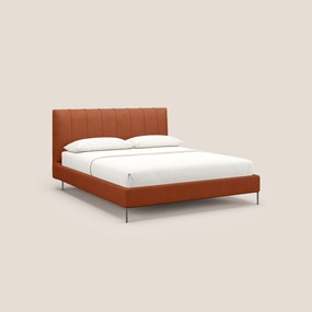 Calliope letto imbottito piedini alti completamente sfoderabile in tessuto smacchiabile T17 arancio