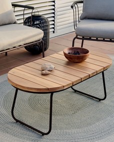 Kave Home - Tavolino esterni Salguer legno massello acacia acciaio marrone Ã˜ 100 x 50cm FSC 100%