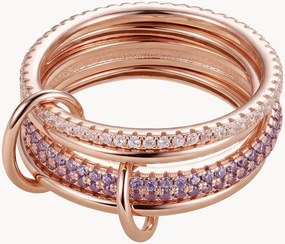 Anello placcato oro rosa con zirconia Eline