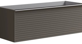 Mobile da bagno sotto lavabo Pixel stripes grigio carbone laccato opaco L 120 x H 40 x P 45.5 cm 2 cassetti, lavabo non incluso