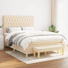 Giroletto A Molle Con Materasso Crema 140x200 Cm İn Tessuto /